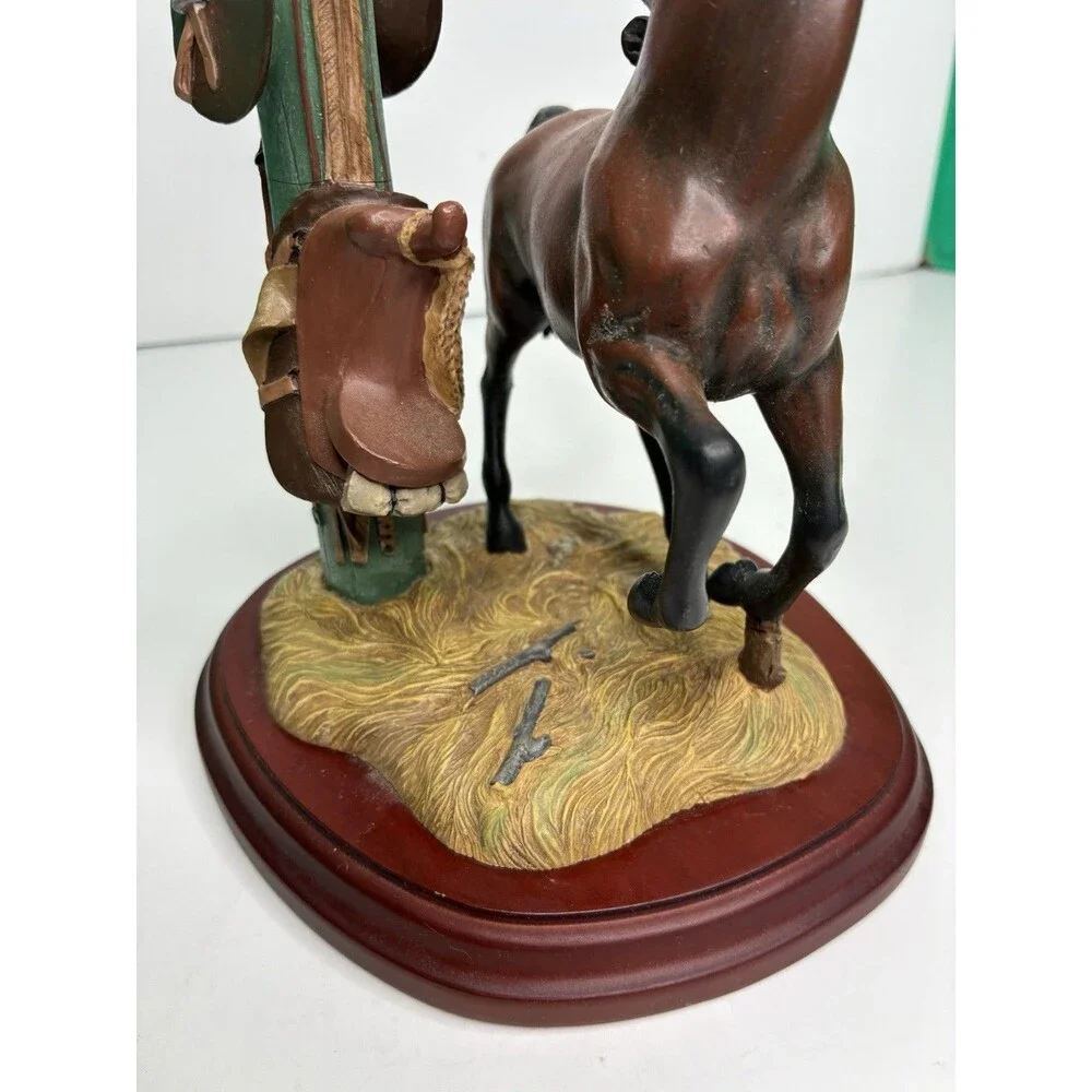 Danbury Mint Noble Brown Stallion Candlestick Holder By Gianni Benveuti